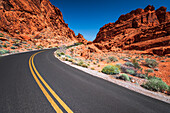 Landschaftlich reizvoller Nebenweg, Valley of Fire State Park, Nevada, USA.