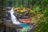 USA, Washington State, Mt. Rainier National Park. Silver Falls on the Ohanapecosh River.
