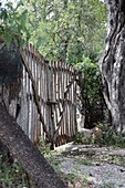 Wooden gate to olive grove near Soller, Mallorca, Spain