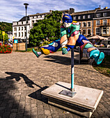 Kunstfigur Pierrot, Place du Monument in Spa, Provinz Lüttich, Wallonien, Belgien