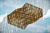 Double Exposure of modern architecture in Bordeaux, France