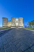 Europe, Italy, Naples, Castel Nuovo (Maschio Angioino) at dawn
