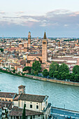 Italy, Verona. Looking Down on the city from Castello San Pietro