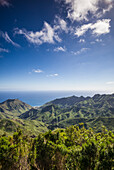 Spanien, Kanarische Inseln, Insel Teneriffa, Nordosten, La Cumbrilla, Blick auf das Anaga-Gebirge