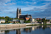 Magdeburger Dom, Elbe, Magdeburg, Sachsen-Anhalt, Deutschland