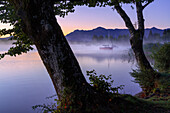 At sunrise at Staffelsee in autumn, Uffing, Bavaria, Germany, Europe