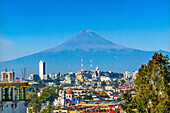 Overlook Buildings Churches Cityscape Volcano Mount Popocatepetl, Puebla, Mexico
