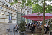 Terrace of the Literaturhaus, Salvatorplatz, Munich, Upper Bavaria, Bavaria, Germany