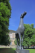 Trojan Horse by Hans Wimmer in the sculpture park in front of the Alte Pinakothek, Kustkarree, Maxvorstadt, Munich, Upper Bavaria, Bavaria, Germany