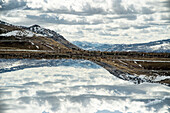 Panorama Doppelbelichtung der Grand-Teton-Bergkette, Wyoming, USA