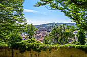 Blick auf die Altstadt von Cesky Krumlov, Südböhmen, Tschechien