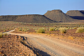 Namibia; Karas region; Southern Namibia; Landscape in Canyon Nature Park; gravel road