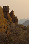 Namibia; Central Namibia; Region of Erongo; Namib Desert; Erongo Mountains; bizarre rocky landscape in the evening light