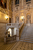 Grand staircase of the Palazzo Reale, Turin, Piedmont, Italy.
