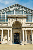Entrance to the Military museum in the park du Cinquantenaire in Brussels, Belgium