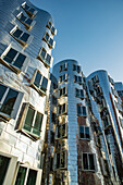The Gehry buildings by the Rhine River in Düsseldorf, Germany