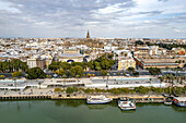 Cityscape seen from the air, Seville, Andalusia, Spain