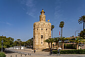 Der historische Turm Torre del Oro in Sevilla, Andalusien, Spanien 