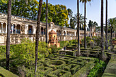 Die Gartenanlagen des Königspalast Alcázar, Sevilla Andalusien, Spanien 