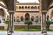 Innenhof Patio de las Doncellas, Königspalast Alcázar, Sevilla Andalusien, Spanien 