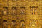 Detail des Hochaltar, Kathedrale Santa María de la Sede in Sevilla, Andalusien, Spanien 