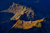 Bergpanorama vom Nebelhorn, 2224m, zum Seeköpfle, 1920m, Allgäuer Alpen, Allgäu, Bayern, Deutschland, Europa