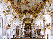 Pilgrimage Church of the Sorrowful Mother of God and St. Ulrich in Maria Steinbach im Unterallgäu in Bavarian Swabia in Germany