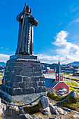 Hans Egede Statue, rote Erlöserkirche, Nuuk, Grönland