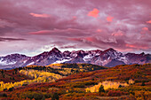 Herbst, Espen und Sneffels Range, Mount Sneffels Wilderness, Uncompahgre National Forest, Colorado