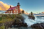 Historic Eagle Harbor Lighthouse n der oberen Halbinsel von Michigan, USA