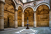 Michelozzo courtyard at Palazzo Vecchio, Piazza della Signoria, Florence, Tuscany, Italy.