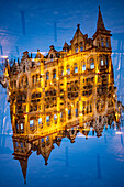 Doppelbelichtung der Innenstadt von Gent, Belgien.