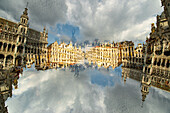 Double exposure of Brussels main square, the Grand Place.