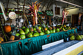 Little Havana, fruit stand in the Cuban Quarter of Miami, Florida USA