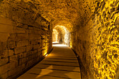 Underground walkway to the Roman Theater in Cadiz, Andalusia, Spain