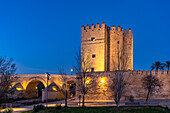 Torre de la Calahorra watchtower at dusk, Cordoba, Andalucia, Spain
