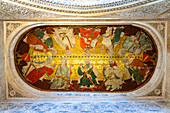 Ceiling painting in the Sala de los Reyes, the Alhambra World Heritage Site in Granada, Andalusia, Spain