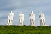 Mennesket ved Havet, The Man by the Sea, nine meter high sculptural group by Svend Wiig Hansen, Esbjerg Harbour, Syddanmark, Denmark
