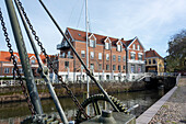 Restaurant Kolvigs Gaard, historic harbor of Ribe, Denmark&39;s oldest town, Ribe, South Jutland, Denmark