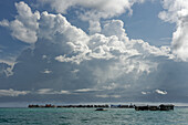 Hotels on stilts at Semporna, Borneo, Sabah, Malaysia.