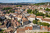 The old town of Besancon seen from the air, Besancon, Bourgogne-Franche-Comté, France, Europe