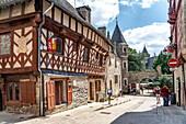 Altstadt von Josselin, Bretagne, Frankreich 