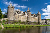 Josselin Castle on the Oust River, Josselin, Brittany, France
