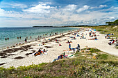 Der Strand von Kerver Plage De Kerver, Saint-Gildas-de-Rhuys, Bretagne, Frankreich  