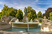 Bruat-Brunnen auf dem Marsfeld in Colmar, Elsass, Frankreich 