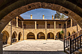 caravanserai Kumarcilar Hani courtyard in North Nicosia or Lefkosa, Turkish Republic of Northern Cyprus, Europe