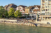 Altstadt Kleinbasel und Rhein in Basel, Schweiz, Europa
