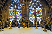 Jesus and disciples at the Last Supper, interior of the Freiburg Minster, Freiburg im Breisgau, Black Forest, Baden-Württemberg, Germany