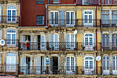Typical houses in the old town of Porto, Portugal, Europe