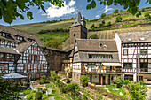 Half-timbering at the Malerwinkel and the Steeger Tor in Bacharach, World Heritage Upper Middle Rhine Valley, Rhineland-Palatinate, Germany